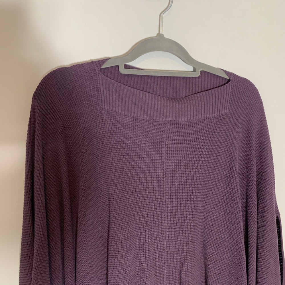 Lululemon Oversized Waffle Knit Poncho Sweater Purple O/S - Picture 4 of 7